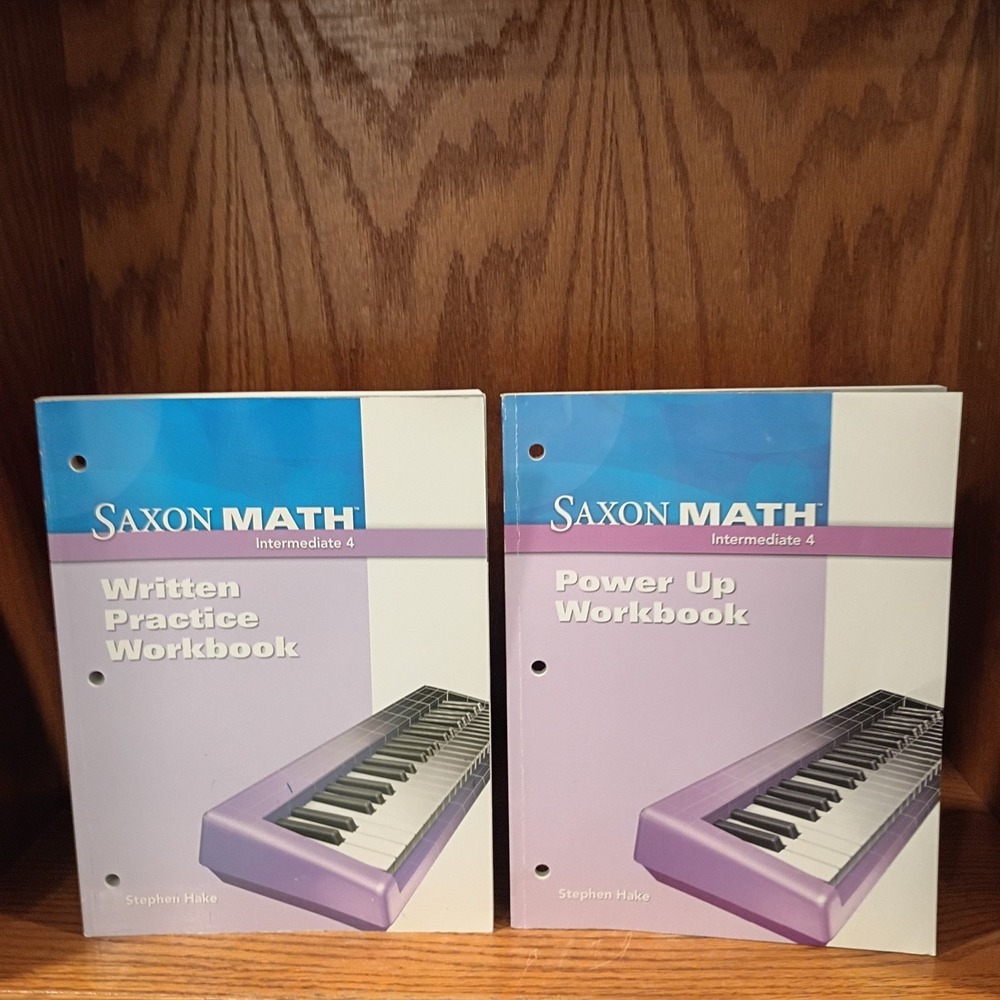 Saxon Math Intermediate 4 Written Practice Workbook & Power Up Workbook, PB, VG